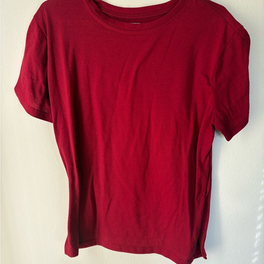 SHEIN Deep Red Short Sleeve Tee